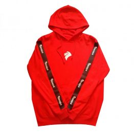 deeps red hoodie with taped sides